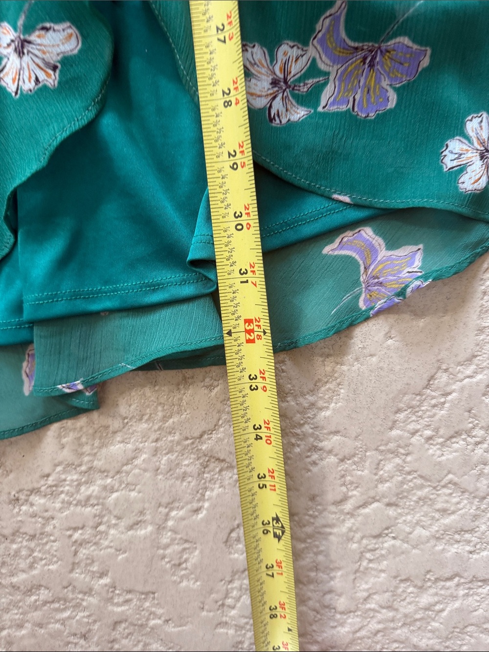 Green Floral Wrap Dress - Picture 4 of 9